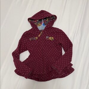 Matilda Jane Burgundy Hooded Jacket with Floral Lining